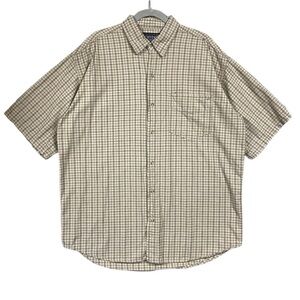 Triveni Collection Cotton Plaid Short Sleeve Button Up Shirt Sz XXL